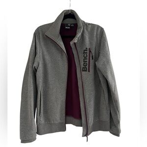 Bench Men’s Grey & Plum Full-Zip Jacket Size L